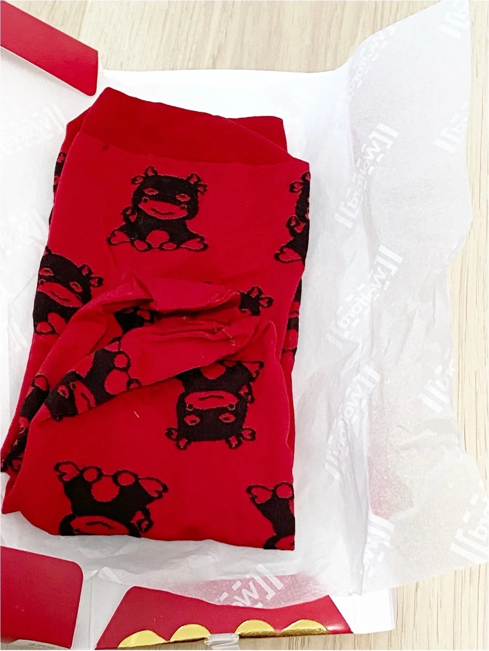 NWT Wolford Chinese New Year Year of the OX socks Red and Black OS